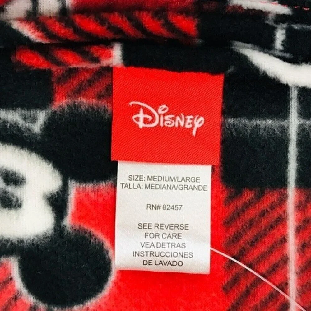New! Disney Mickey Mouse Pet Buffalo Check Plaid Fleece Dog Bandana